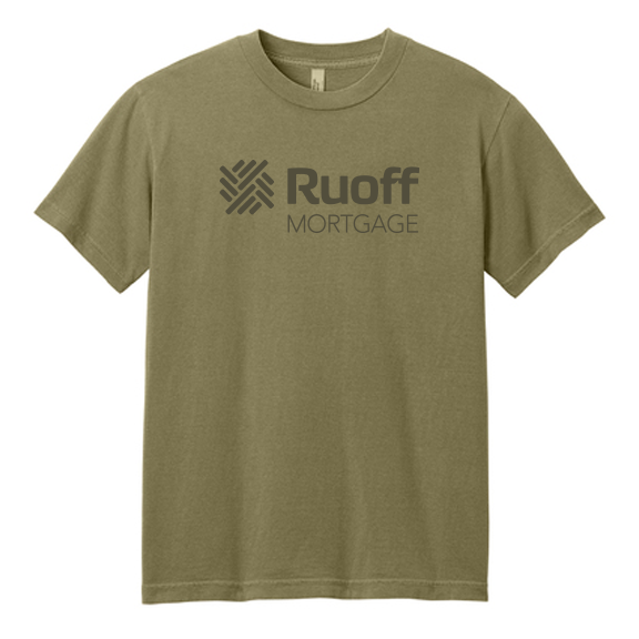 American Apparel Unisex Heavyweight Cotton T-shirt - Logo Drop- Faded Army Green