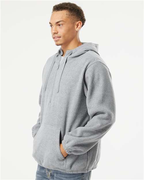 Burnside Polar Fleece Quarter-Zip Scuba Hooded Pullover