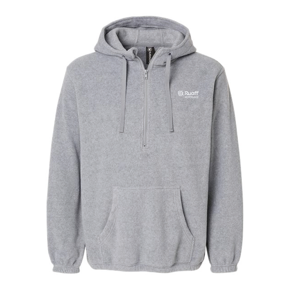 Burnside Polar Fleece Quarter-Zip Scuba Hooded Pullover