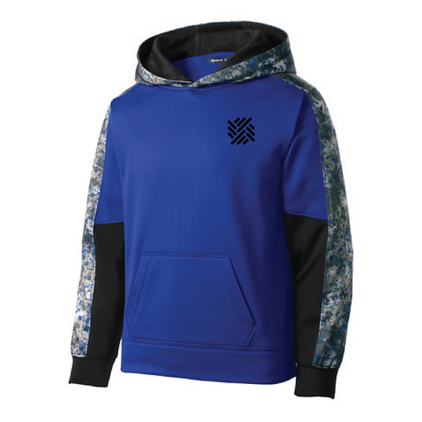 Youth Sport-Tek Sport-Wick Mineral Freeze Fleece Colorblock Hooded Pullover